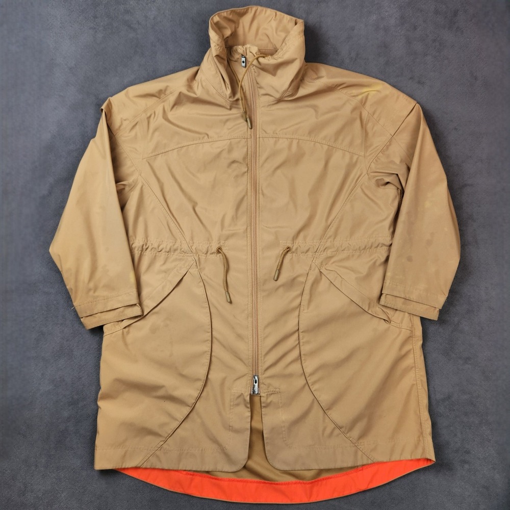 Lululemon Relaxed Fit Rain Shell Jacket Womens Medium Beige Drawstring FLAWS - Picture 1 of 15